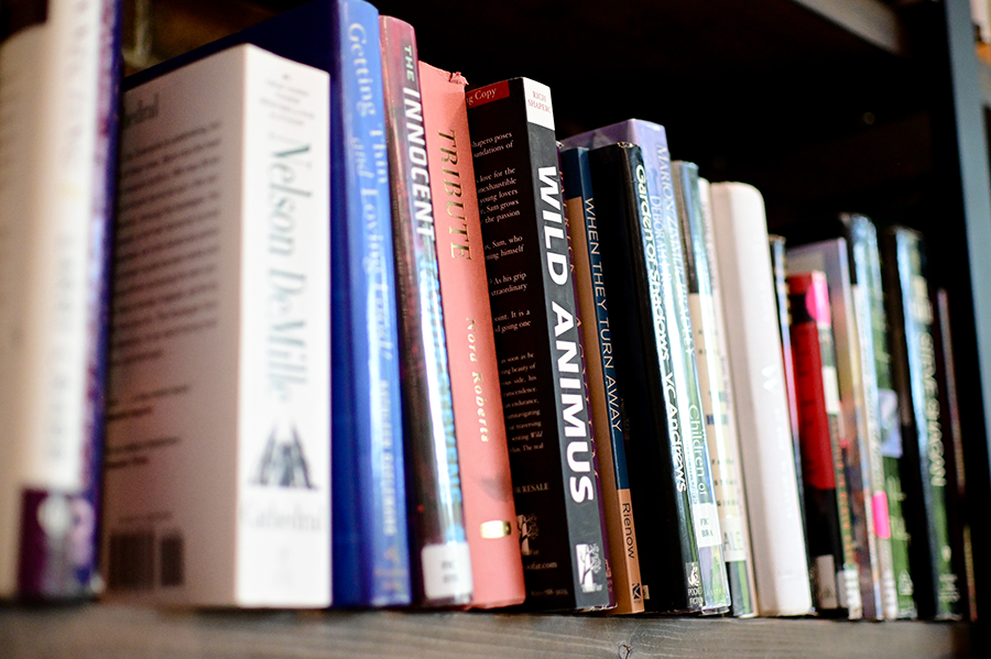 Books on a shelf