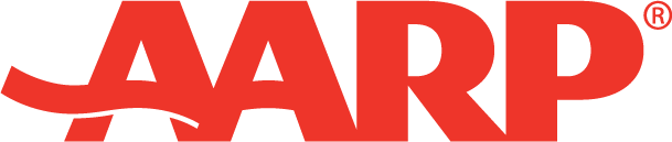 AARP in red letters