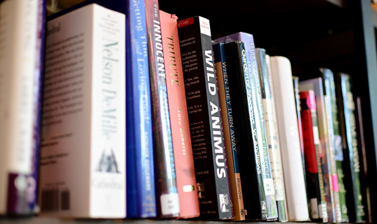 Books on a shelf